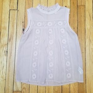 Forever 21 sheer blush blouse women's size small